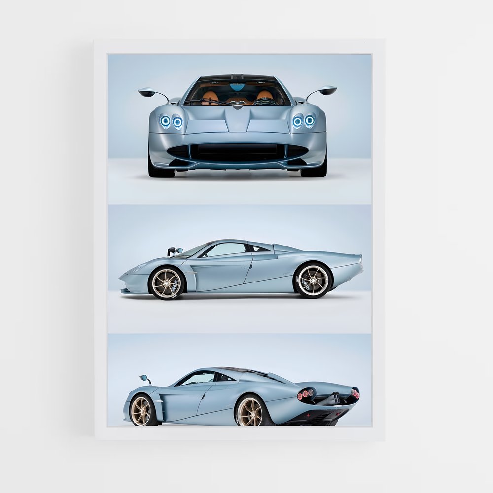 Poster Vitesse Azure – affiche Pagani (vue 3)